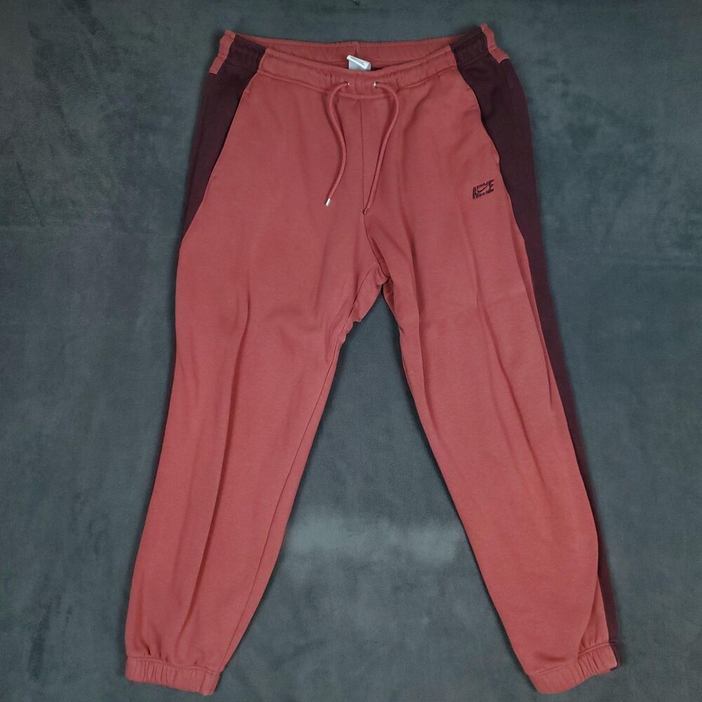 Nike Pants Mens Large Red Colorblock Sweatpants Tapered Athletic Joggers Striped